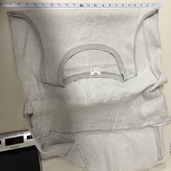 Dylan Gray Linen Sleeveless Dress L Asymmetrical Hem Boho Summer - Picture 9 of 13